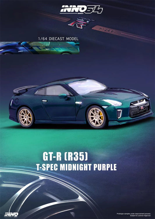 **Pre-Order** INNO 1:64 Nissan GT-R (R35) T-SPEC Midnight Purple Diecast Model Car