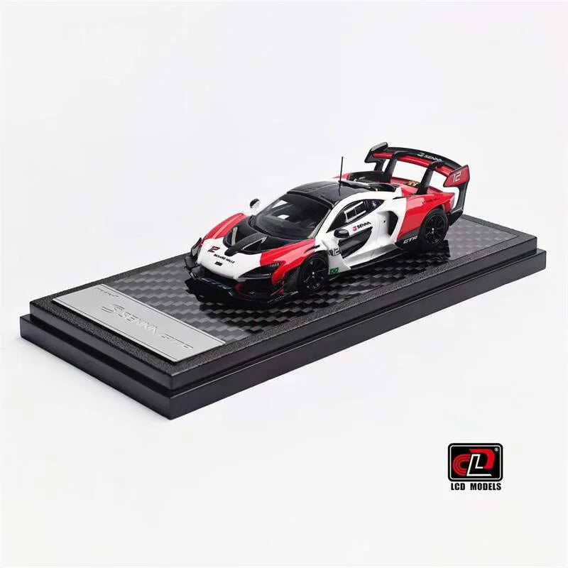 PreSale LCD 1:64 Senna GTR Red White Collection Miniature DieCast Model Car