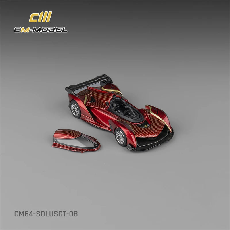 CM MODEL 1:64 SolusGT Metallic wine red with gold line Diecast Model Car