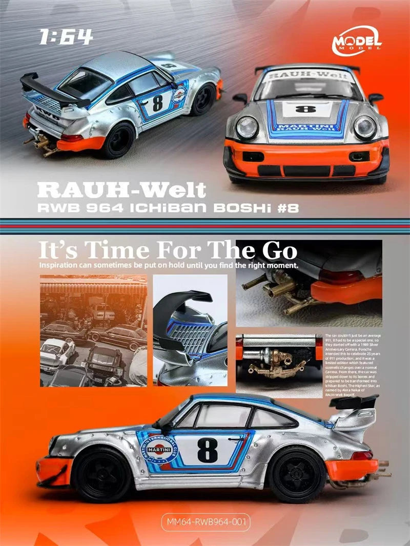ModelModel 1:64 RWB 964 Ichiban Boshi #8 Diecast Model Car