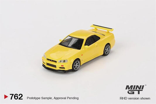 **Pre-Order** MINI GT 1:64 Skyline GT-R (R34)  V-Spec  Lightning Yellow Diecast Model Car