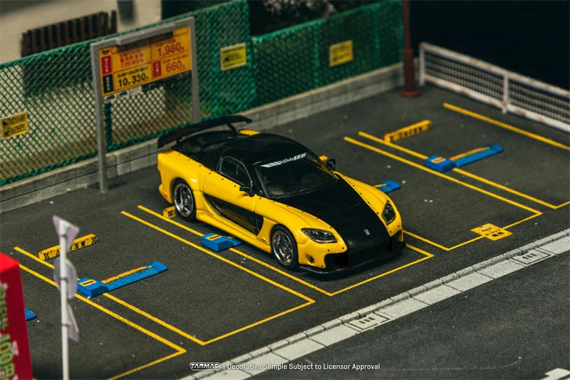 Tarmac Works 1:64 VeilSide RX-7 Fortune7 Yellow Black Diecast Model Car