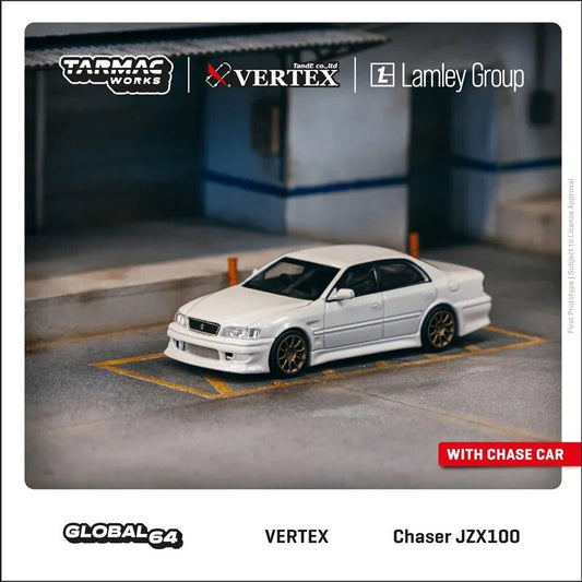 Tarmac Works 1:64 Chaser JZX100 White Metallic Diecast Model Car