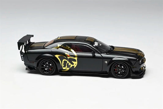 Stance Hunters 1:64 SRT Challenger Hellcat Midnight Die-Cast Car Model Miniature Gifts