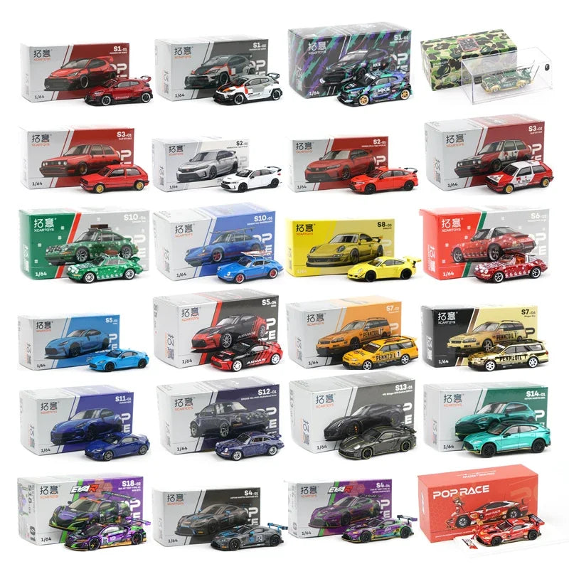 XCARTOYS POP RACE 1:64 Hongqi LS Singer MK2 RWB997 SKYLINE C210 BRZ S14 EVA RT STO GT-R Hakosuka V8 Drift Diecast Model Car