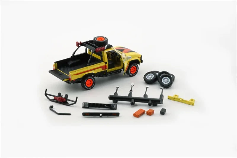 BM Creations 1:64 1980 Hilux N60, N70 -Yellow w/Accessory (LHD) Diecast Model Car