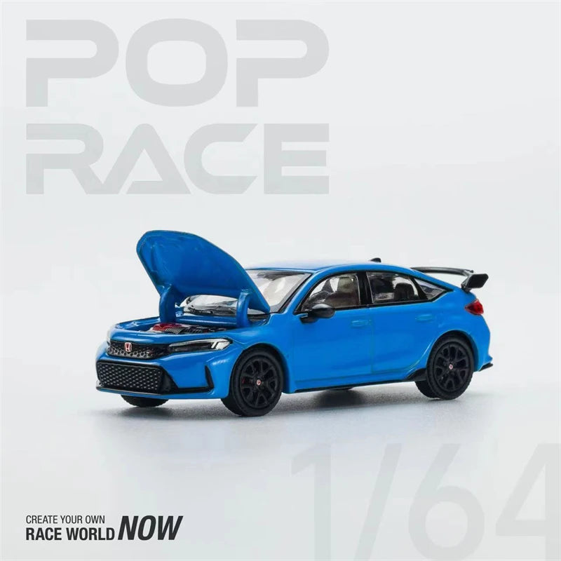 Pop Race 1:64 HONDA CIVIC FL5 BOOST BLUE PEARL Diecast Model Car