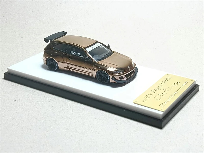 Model Collect MC 1:64 Lancer Evolution EVO VII / Pandem Civic EG6 Mk5 Rocket Bunny Chrome Copper Diecast Model Car