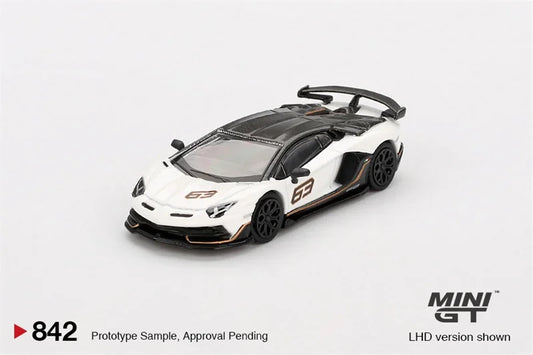 **Pre-Order** MINI GT 1:64 Aventador SVJ 63 Bianco Asopo LHD Diecast Model Car