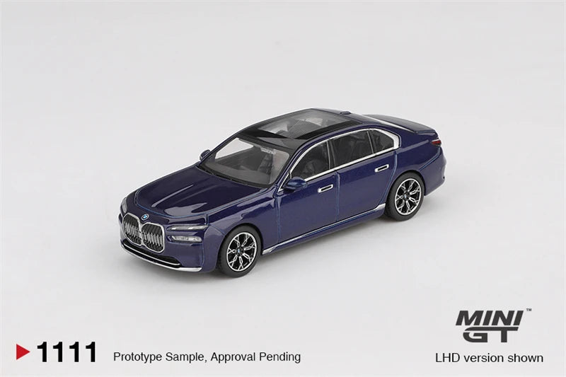 MINI GT 1:64  i7 xDrive60 Tanzanite Blue Metallic 1111 Diecast Model Car