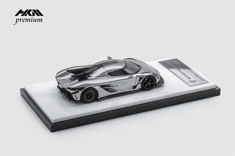 HKM Premium 1:64 Koenigsegg Jesko Attack Chrome Silver Diecast Model Car