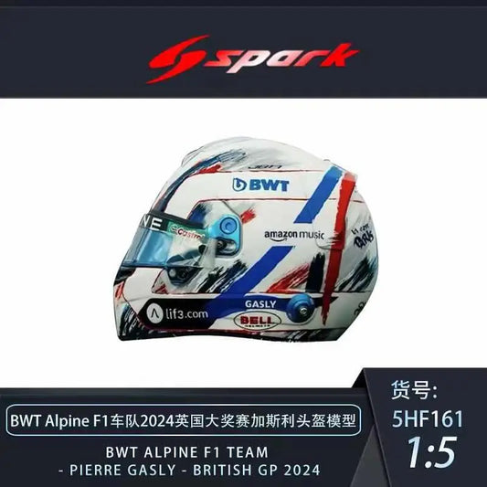 **Pre-Order** Spark 1:5 BWT Alpine F1 Team-Pierre Gasly-British GP 2024 helmet Model