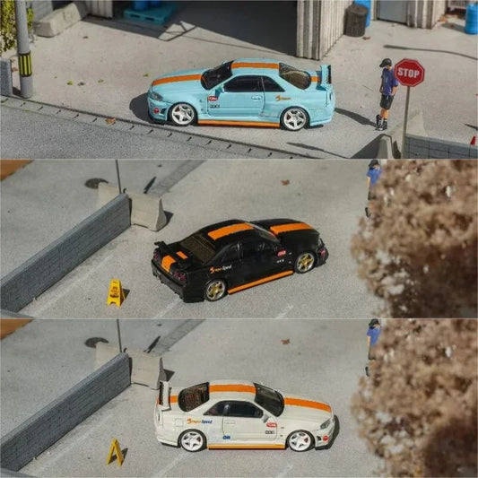 Fuji 1:64 Skyline R34 GT-R Nismo Z-Tune Limited399 Die-Cast Car Model Collection Miniature