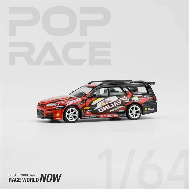 PopRace 1:64 Valino Stagea R34 Pluto Mok DRIFTAGEA 34 HK TOYCAR SALON 2023 SPECIAL EDITION Diecast Model Car