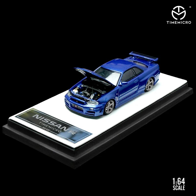 TIME MICRO 1:64 Nissan Gtr R34 open cover Fast & Furious car Diecast Model Car