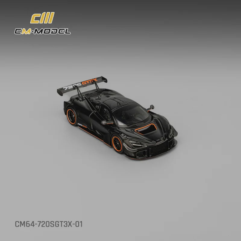 CM MODEL 1:64 SuperSport Cars 720SGT3X Black Collection Miniature Diecast Metal Model Car