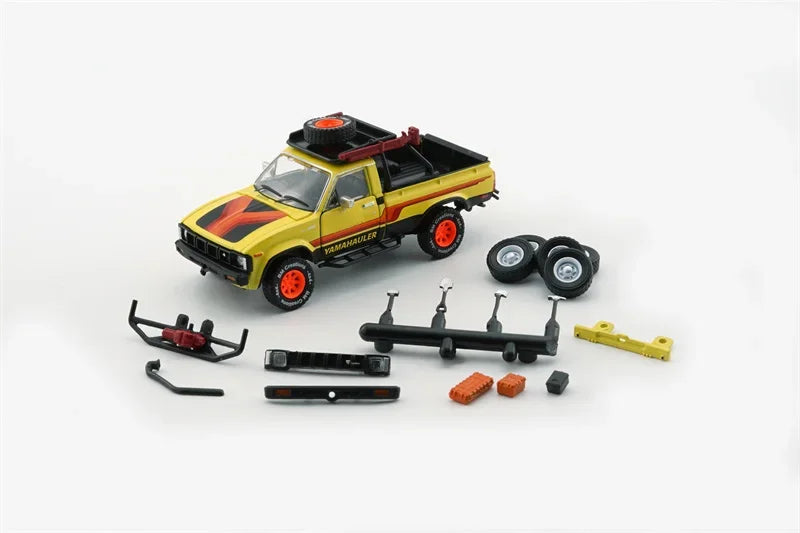 BM Creations 1:64 1980 Hilux N60, N70 -Yellow w/Accessory (LHD) Diecast Model Car