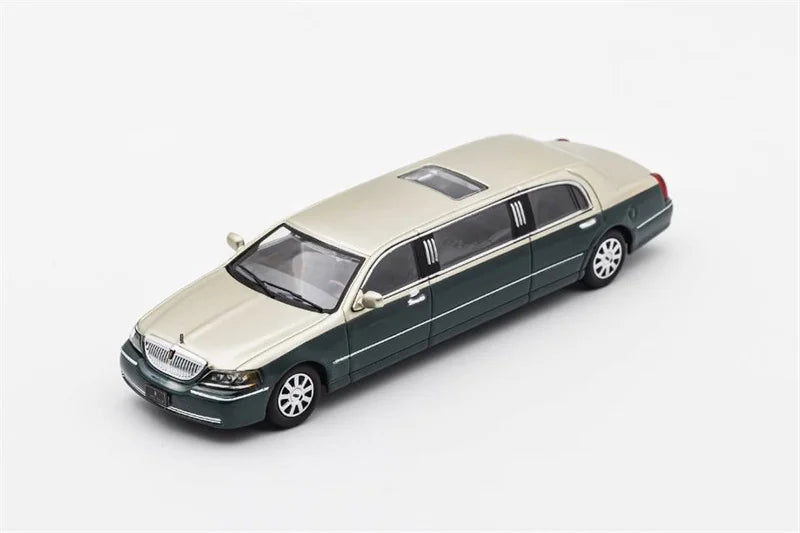 GCD 1:64 Lincoln Town Car Mk3 FN145 SilverBlue/GoldGreen  LHD Diecast Model Car