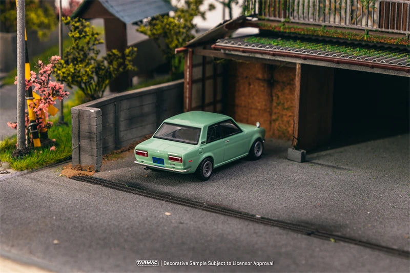Tarmac Works 1:64 Datsun 510 Light Green Diecast Model Car