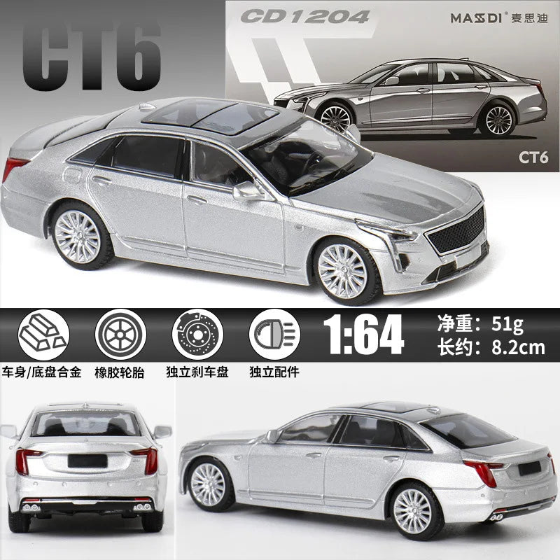 MASDI 1:64 CT6 Black / Silver Diecast Model Car
