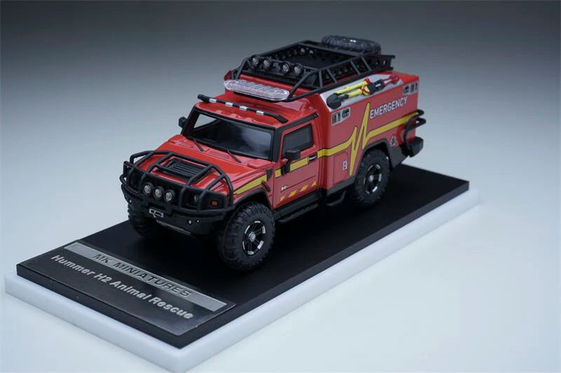 MK Miniature 1:64 H2 Hummer Amblance Emergency Die-Cast Car Model Miniature Gifts