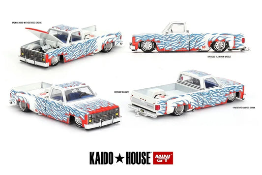 **Pre-Order** Kaido House x MINI GT 1:64 Silverado Dually on Fire V2 Diecast Model Car