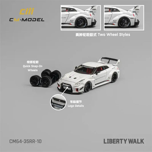 **Pre-Order** CM MODEL  1:64 LBWK Supersilhouette 35GT-RR White Diecast Model Car