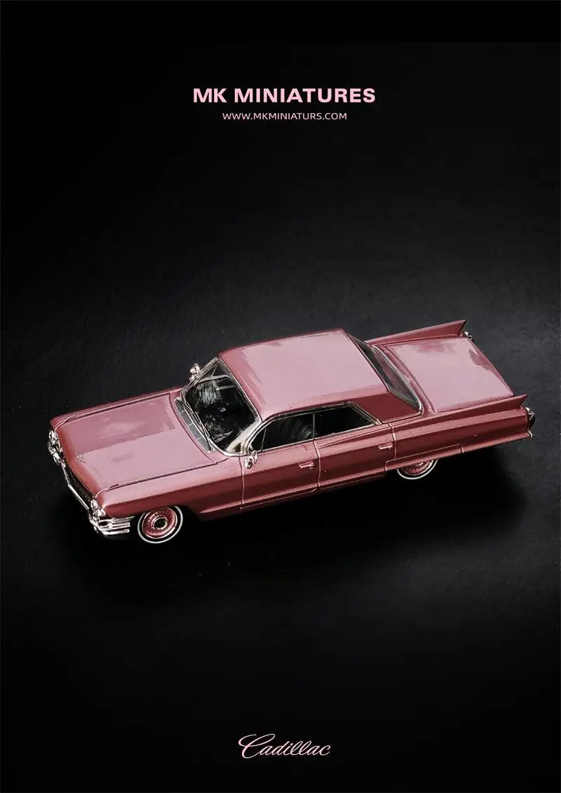 MK Miniatures 1:64 DeVille Pink / White Diecast Model Car