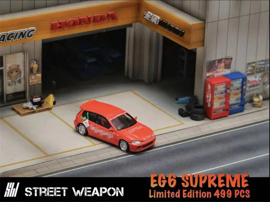 Street Weapon SW 1:64 EG6 SUP Red limited499 Diecast Model Car