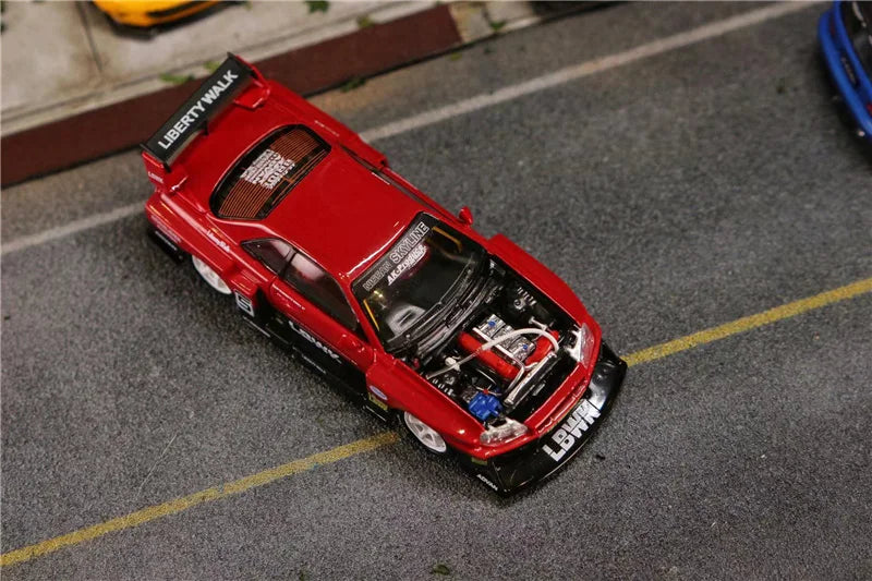 Street Weapon 1:64 LBWK GTR ER34 red open version Diecast Model Car