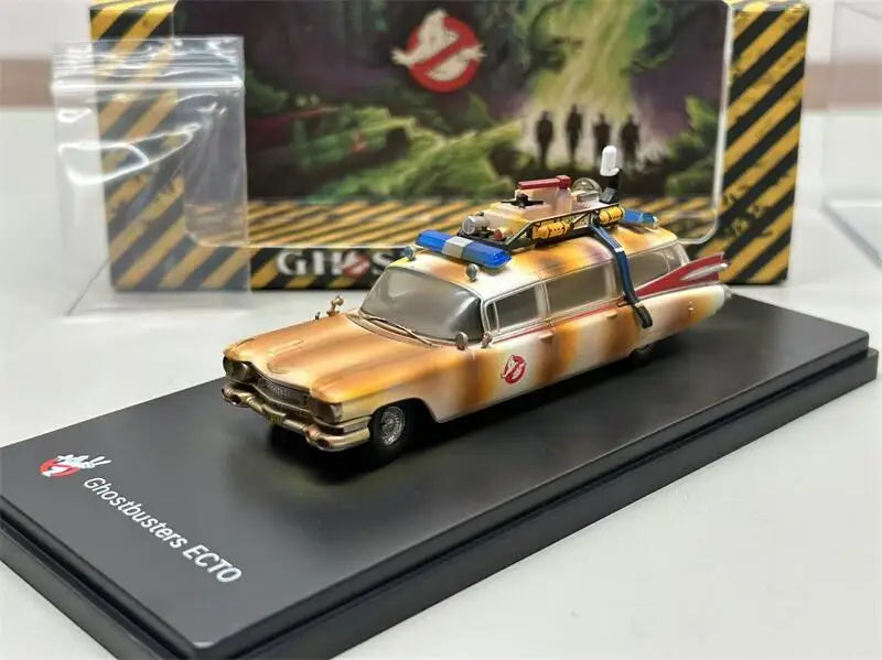 YS Model 1:64 1959 ECTO-1 Miller-Meteor Ghostbusters Dirty ver Die-Cast Car Model Miniature Gifts