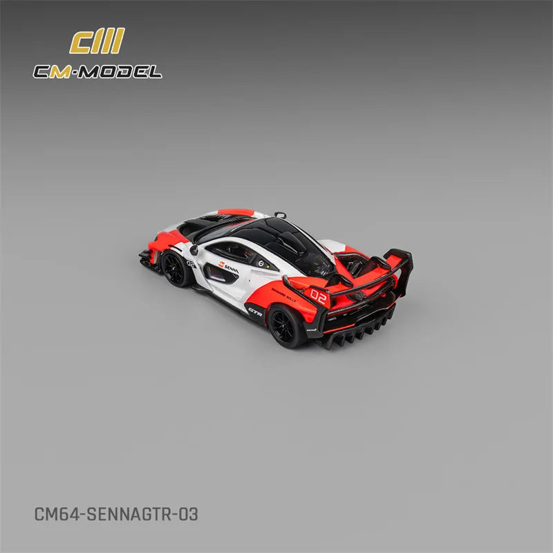 CM MODEL 1:64 SennaGTR White&Red Diecast Model Car