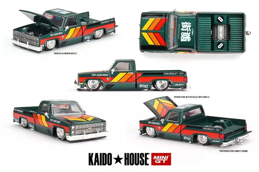 PreSale Kaido House x MINI GT 1:64 Silverado KAIDO WORKS V3 green Collection Miniature DieCast Model Car