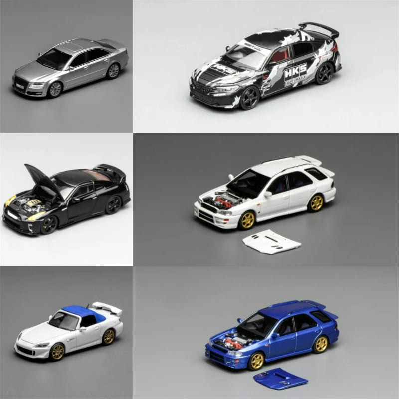 MOTORHELIX 1:64 lmpreza Wagon A8 D3 R35 S2000 Civic TYPE R Diecast Model Car