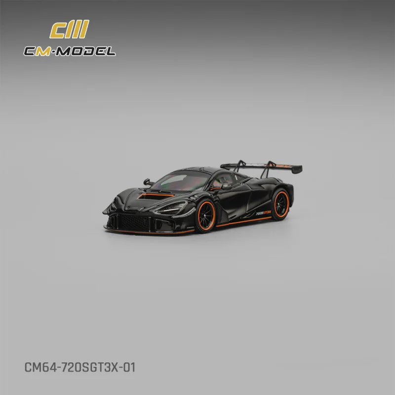 CM MODEL 1:64 SuperSport Cars 720SGT3X Black Collection Miniature Diecast Metal Model Car