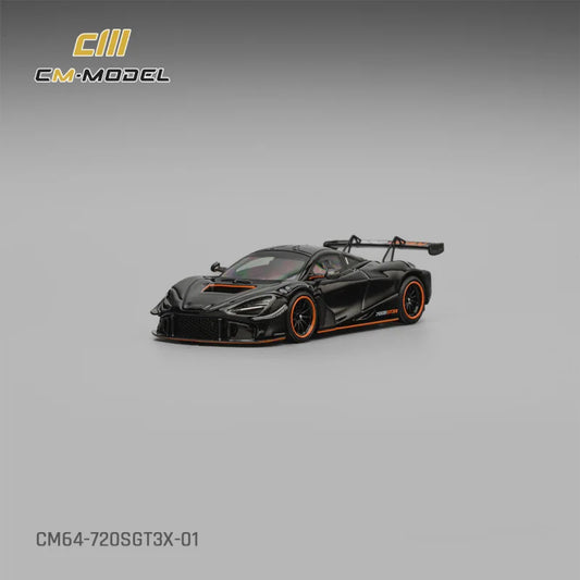 CM MODEL 1:64 SuperSport Cars 720SGT3X Black Collection Miniature Diecast Metal Model Car