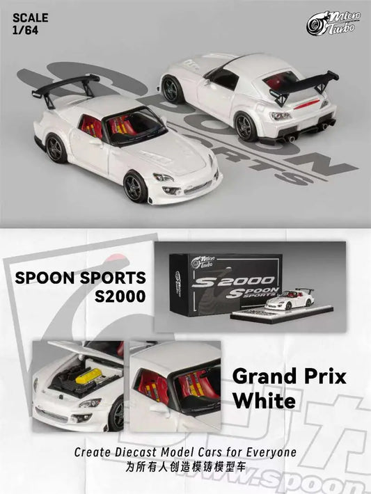 **Pre-Order** Micro Turbo 1:64 Spoon Sports S2000 Grand Prix White limited999 Diecast Model Car