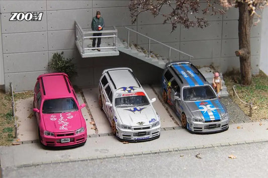ZOOM 1:64 Stagea WC34 260RS Wagon Pink Silver White