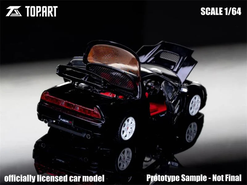 Topart 1:64 2002-05 NSX-R NA2 Metallic Black Die-Cast Car Model Miniature Gifts