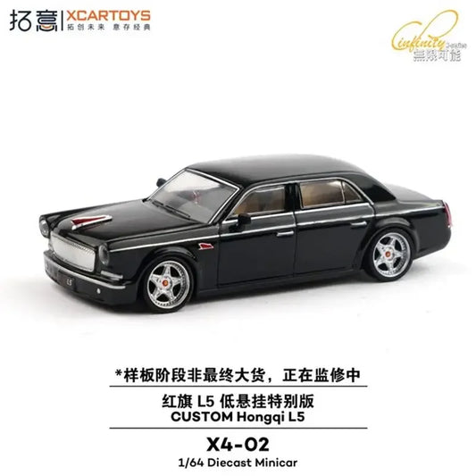 PreSale Xcartoys 1:64 CUSTOM Hongqi L5 Black Collection Miniature Diecast Metal Model Car