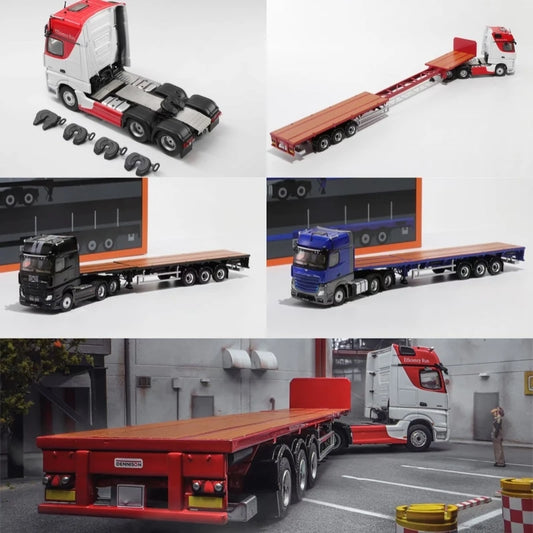 [PreSale]  GCD 1:64 Actros 3 GIGASPACE Sattelzugmaschine Scalable Trailer Blue Black Red White Diecast Model Car