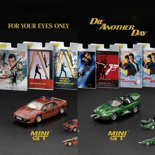MINI GT 1:64 XKR Green Die Another Day / Esprit Turbo Copper For Your Eyes Only Blister Package Diecast Model Car