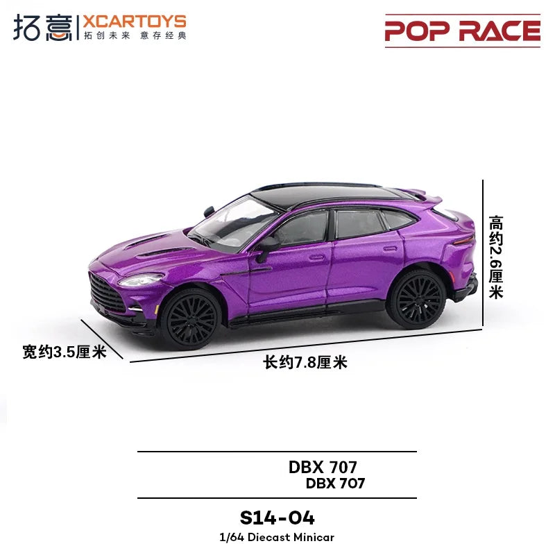 Xcartoys x POP RACE 1:64 Storm Purple DBX 707 Diecast Model Car