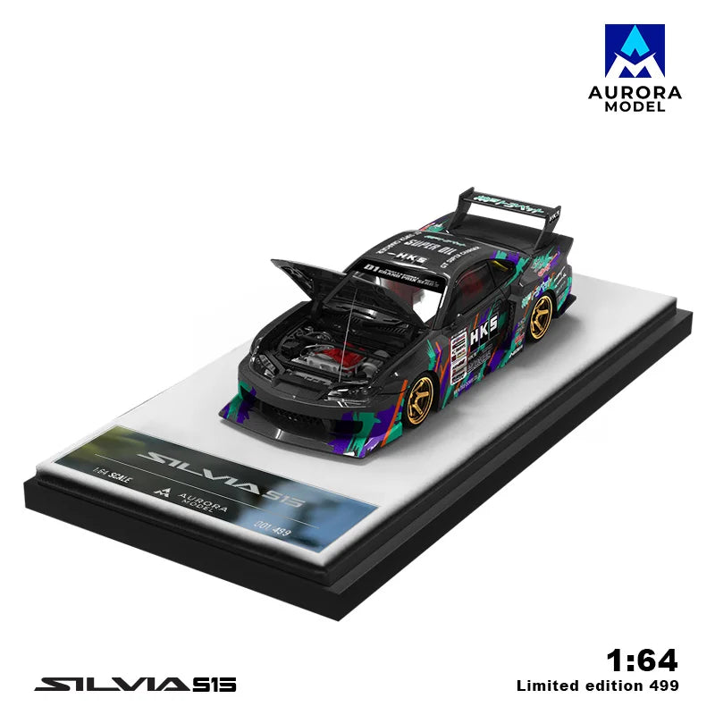 **Pre-Order** AuroraModel AM 1:64  S15 RB / HKS Limited499 Diecast Model Car