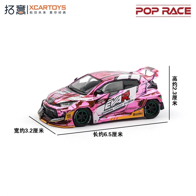Xcartoys X Pop Race 1:64 EVA RI PRODUCTION MODEL CUSTOM TYPE-08 GOODRIDE GR YARIS PINK Diecast Model Car