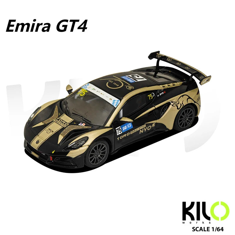 KILO 1:64 EMIRA GT4 LKL TEAM TORO NO.75 2023 Macau Race Winner Die-Cast Car Model Miniature Gifts