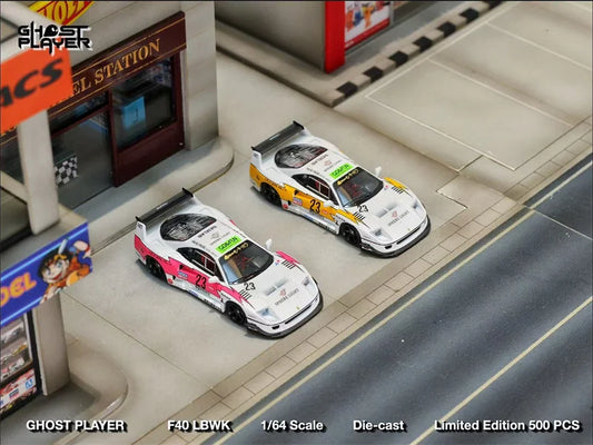 GHOST PLAYER 1:64 F40 LBWK Pink / yellow Die-Cast Car Model Collection Miniature