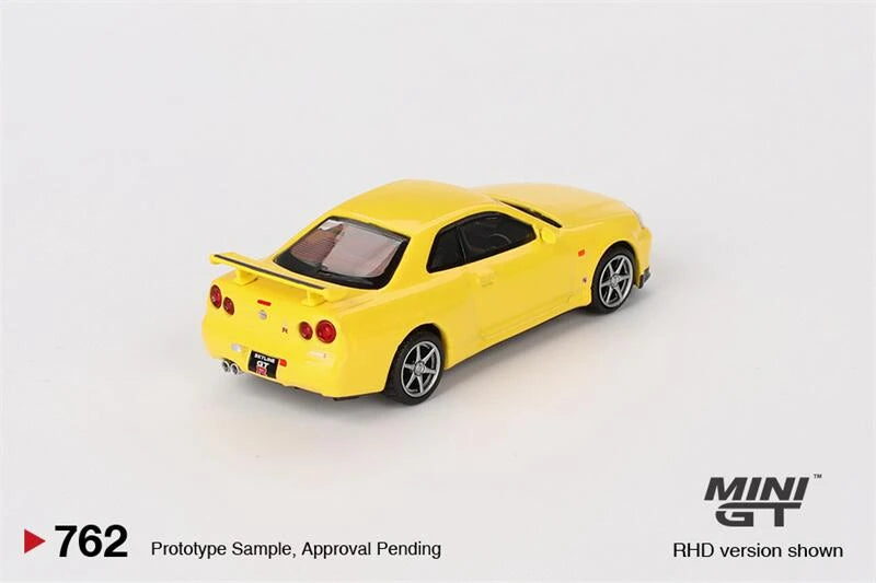 **Pre-Order** MINI GT 1:64 Skyline GT-R (R34)  V-Spec  Lightning Yellow Diecast Model Car