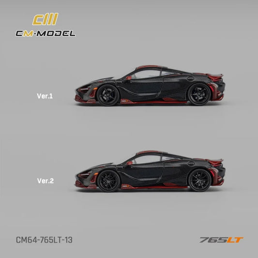 PreSale CM MODEL 1:64 765LT Fullcarbon Red Collection Miniature Diecast Metal Model Car