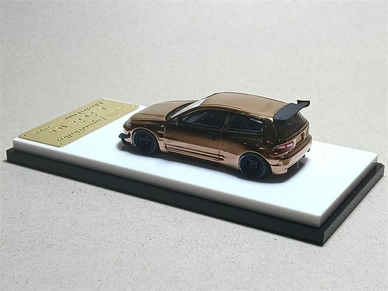 Model Collect MC 1:64 Lancer Evolution EVO VII / Pandem Civic EG6 Mk5 Rocket Bunny Chrome Copper Diecast Model Car